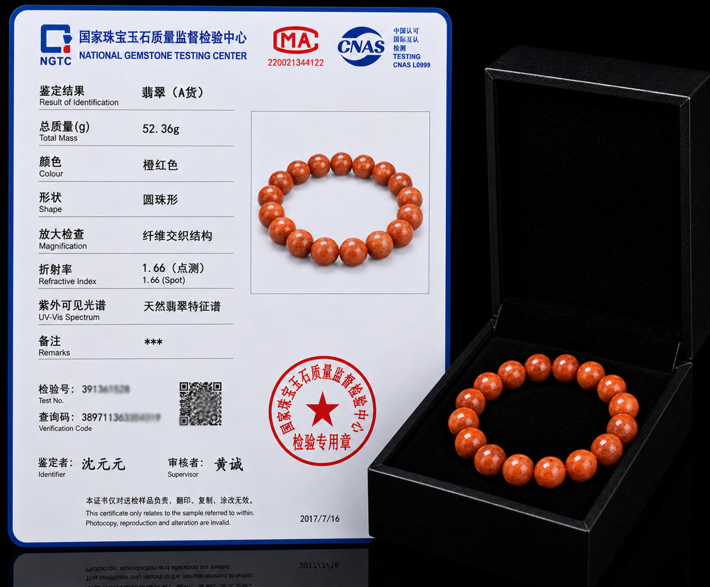 Natural Orange Red Jade Bead Bracelet – 8mm & 10mm