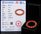 Natural Orange Red Jade Bead Bracelet – 8mm & 10mm