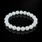 Natural White Jadeite Bead Bracelet – 8mm & 10mm