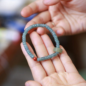 Blue Jadeite Abacus Bead Bracelet jade bmjade   