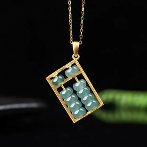 Real Jadeite Blue Abacus Wealth Pendant – Natural Jade Jewelry BMjade