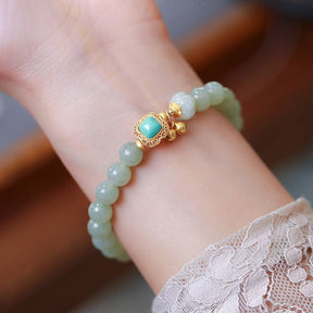 Green Pine Hedge Jadeite Bracelet jade bmjade Jade : 8mm  Length: 5.5 inches -7.5 inches green 