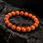 Natural Orange Red Jade Bead Bracelet – 8mm & 10mm