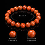 Natural Orange Red Jade Bead Bracelet – 8mm & 10mm