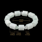 Pale Green Carved Jadeite Barrel Bracelet