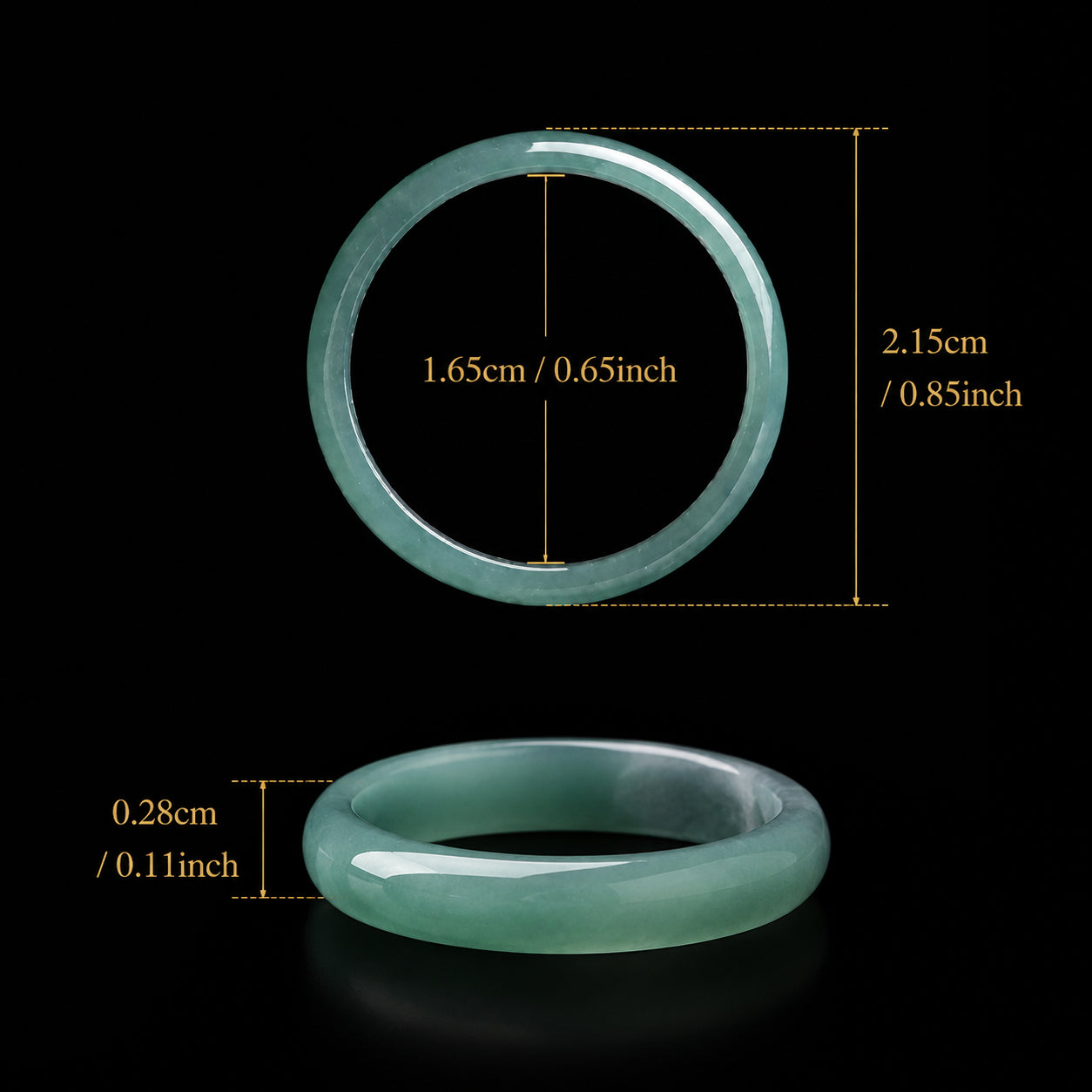 Blue Green Jadeite Band Ring for Women