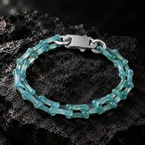 Schlangenglieder-Armband aus blauem Jadeit