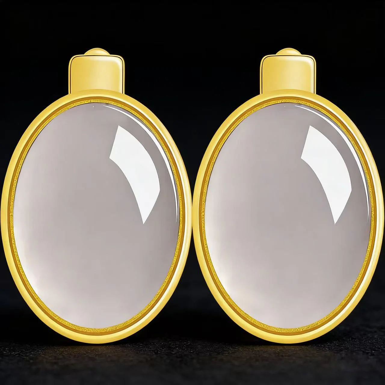 Real Hetian Jade Smoky Purple Huggie Earrings – S925 Silver Jewelry