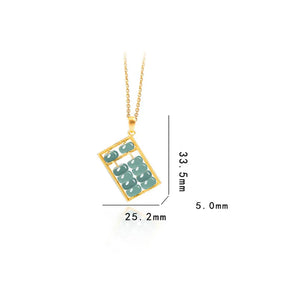 Real Jadeite Blue Abacus Wealth Pendant – Natural Jade Jewelry BMjade