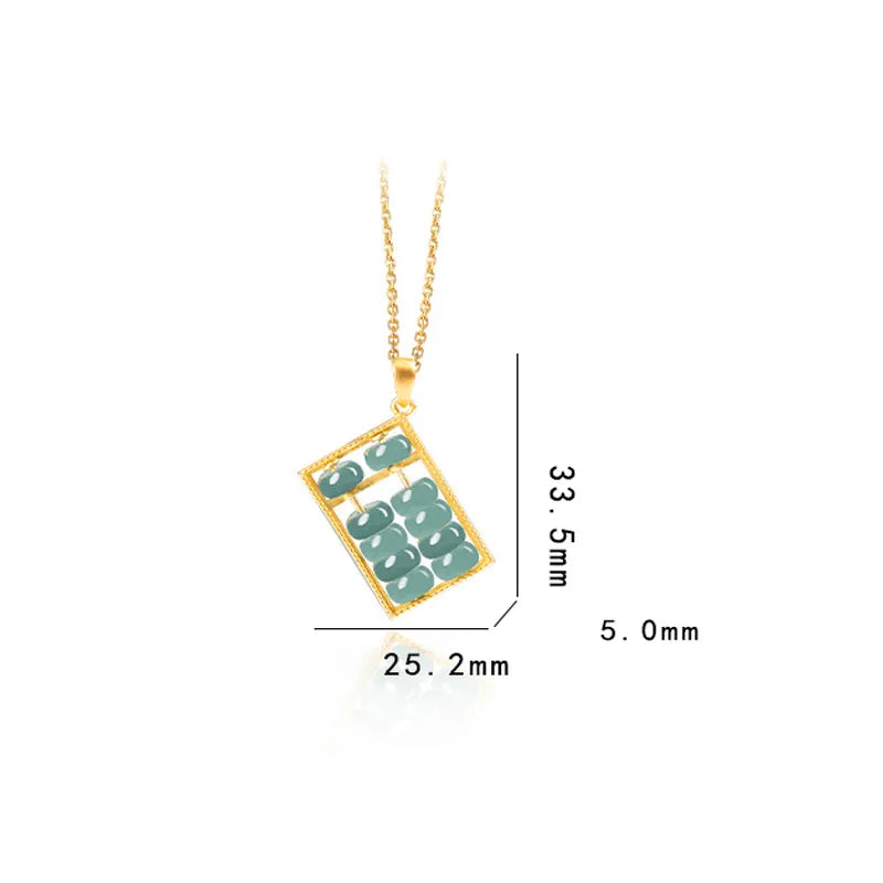 Real Jadeite Blue Abacus Wealth Pendant – Natural Jade Jewelry BMjade