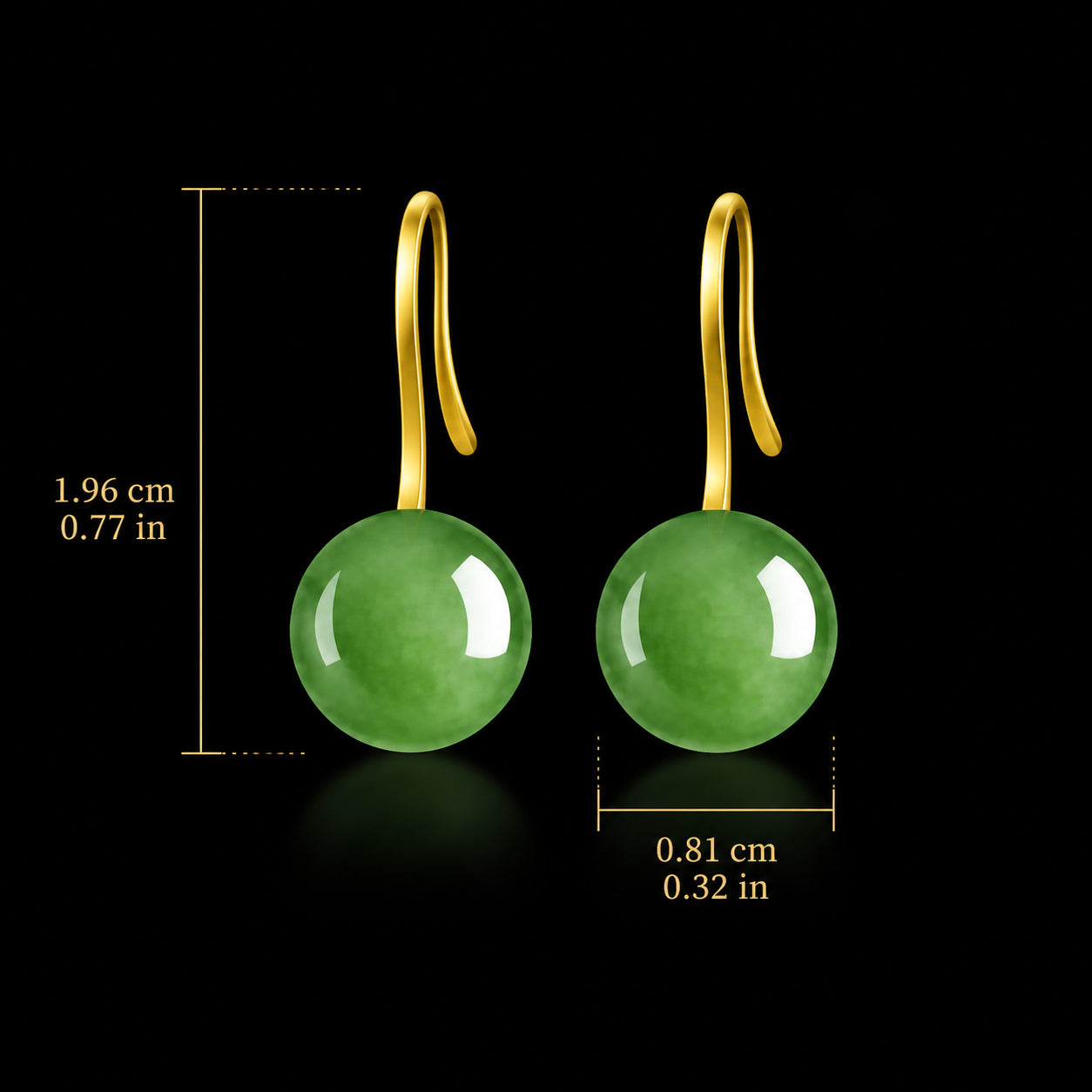 Spinach Green Jadeite Earrings – S925 Silver, Elegant Jewelry for Harmony & Luck