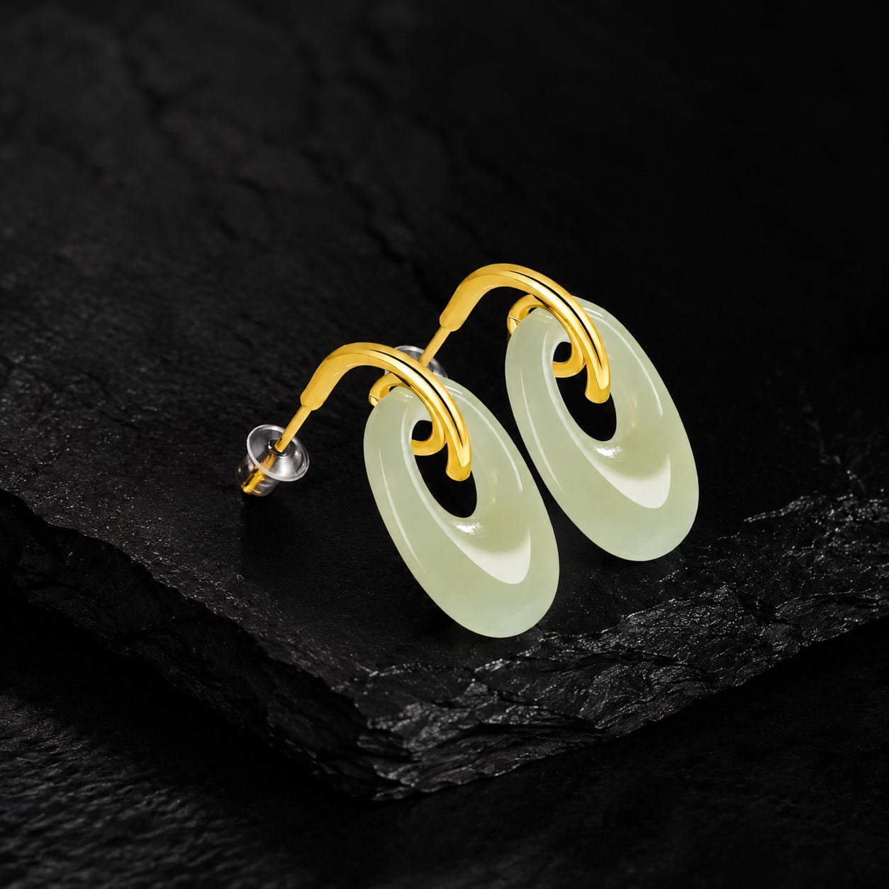 Light Green Jade Earrings – S925 Silver, Real Jade Jewelry for Luck & Harmony