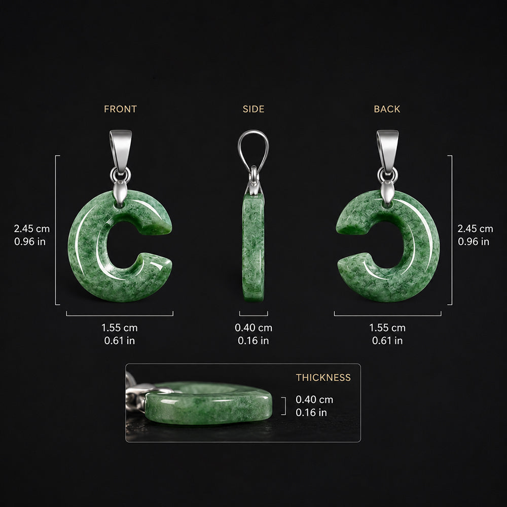 Personalized Jade Initial Necklace A–Z