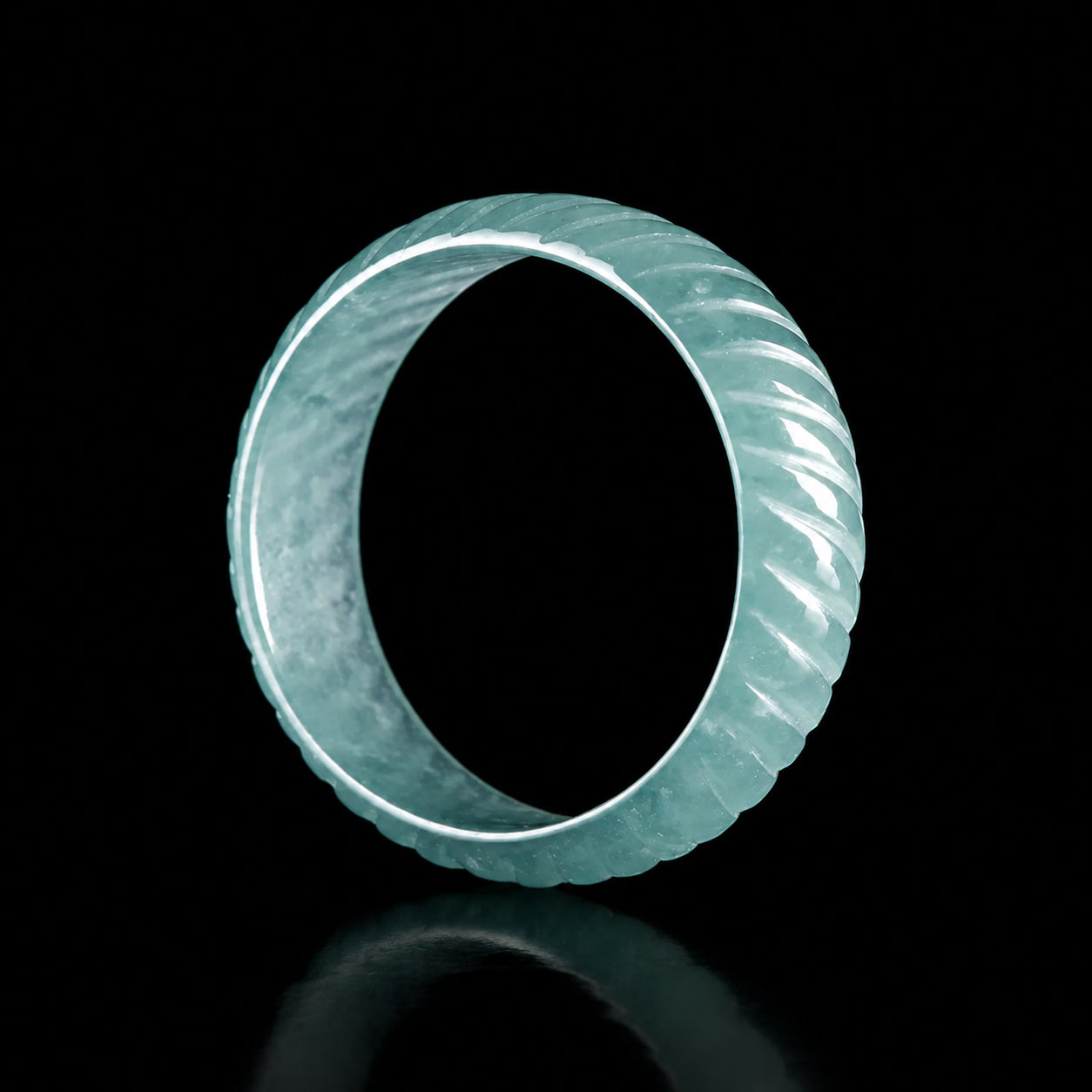 Textured Blue Jadeite Band Ring