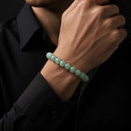Natural Green Jadeite Bead Bracelet – 6mm 8mm 10mm
