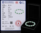 Natural White & Green Jadeite Bead Bracelet – 6mm 8mm 10mm