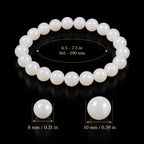 Natural White Nephrite Jade Bead Bracelet