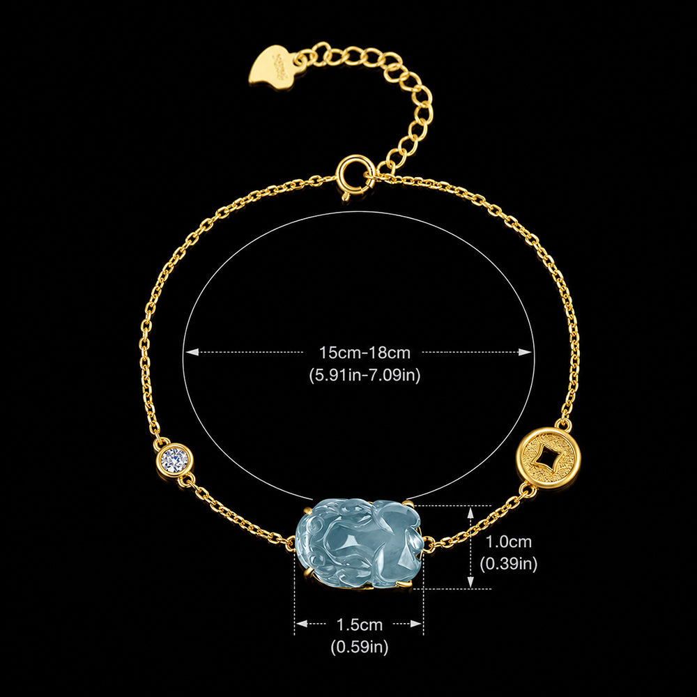 Blue Jadeite Pixiu Bracelet for Women