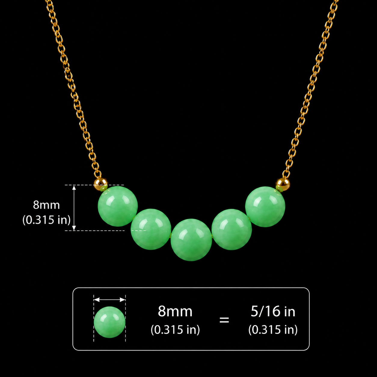 Green Jadeite Beaded Necklace for Women