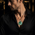 Carved Green Dragon Jade Pendant Necklace
