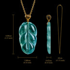 Natural Jadeite Blue Leaf Pendant Necklace for Women – 18K Gold