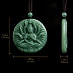 Collar con dije de Guanyin de los Mil Brazos de jade verde