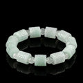 Natural Burmese Jade Carved Barrel Bead Bracelet – Unisex jade BMjade