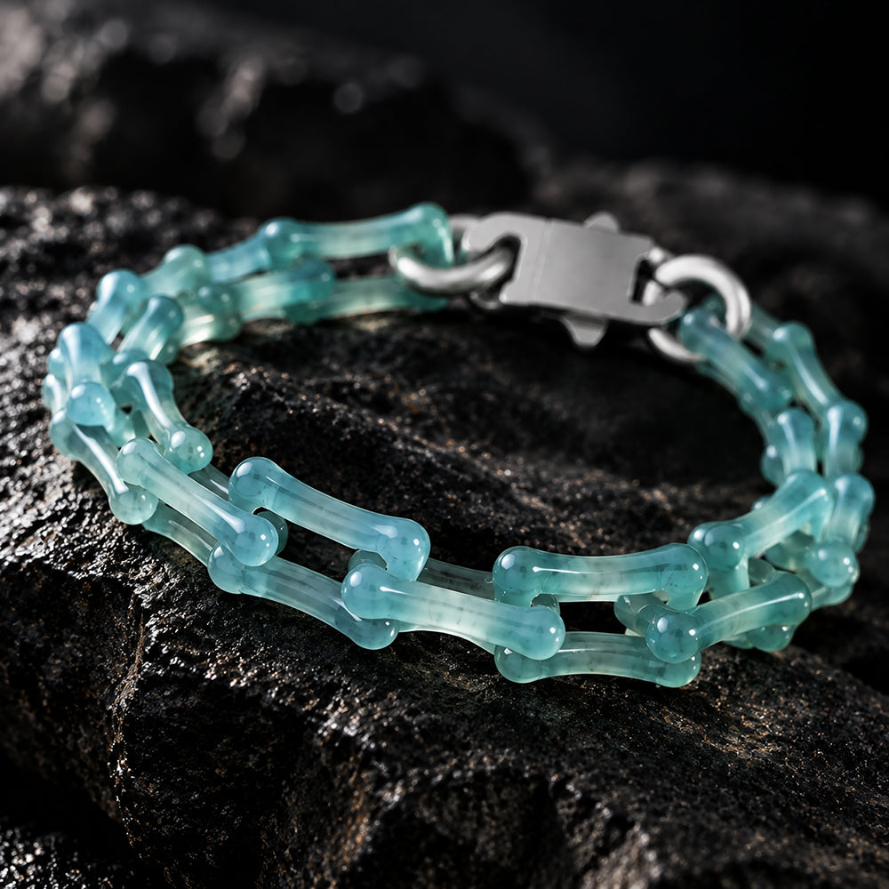 Schlangenglieder-Armband aus blauem Jadeit