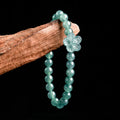 Icy blue-green jadeite flower bead bracelet for women
