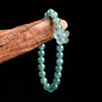 Icy blue-green jadeite flower bead bracelet for women