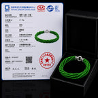 Natural Green Jadeite Twisted Bead Bracelet Handmade Jade Jewelry