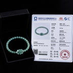 Blue Green Jadeite Lotus Bracelet for Women