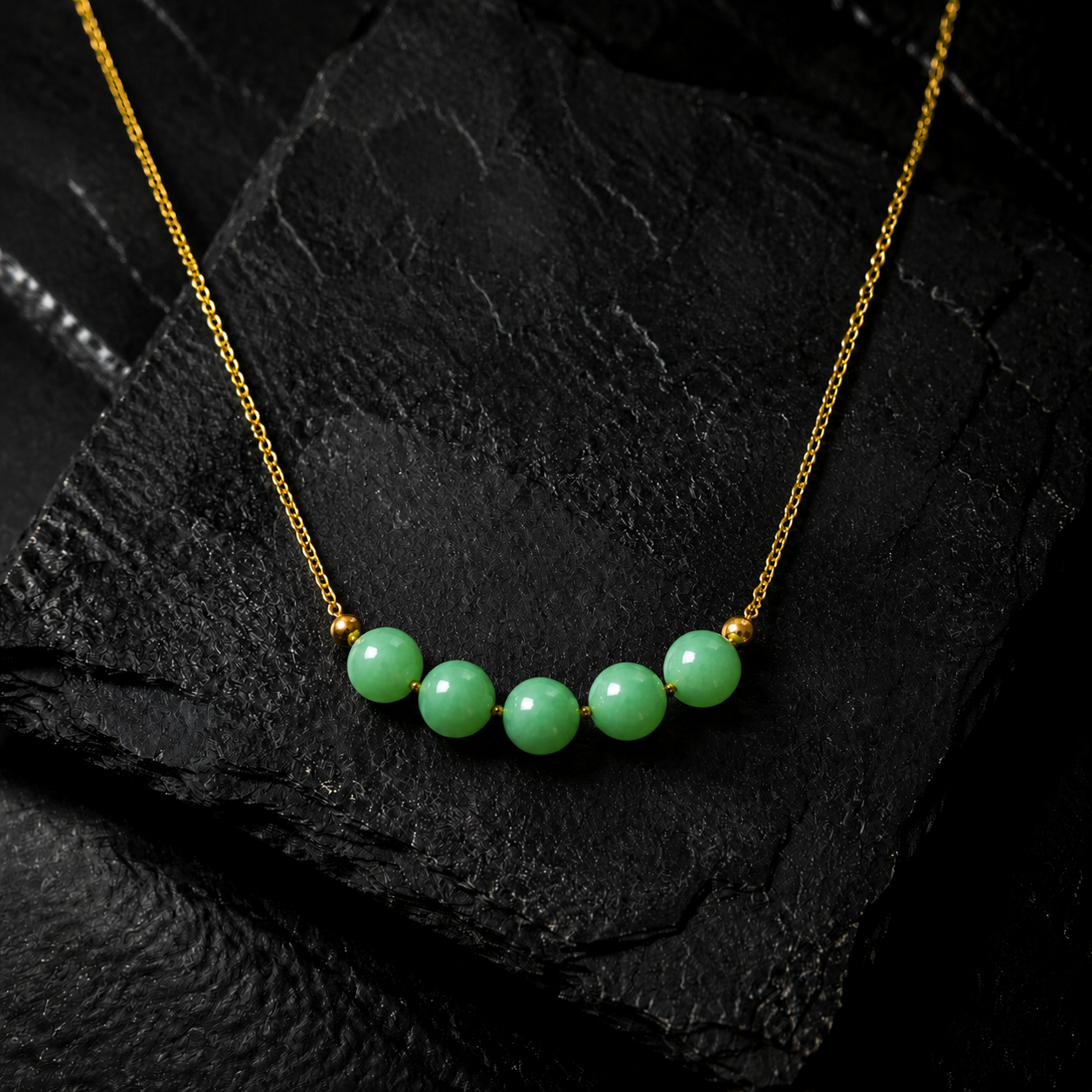 Green Jadeite Beaded Necklace for Women