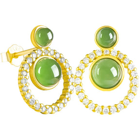 Women’s S925 Burmese Jade Stud Earrings – Natural Jade Jewelry jade BMjade