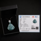 Real Blue Jadeite Big Belly Buddha Pendant Necklace – Men’s Jewelry