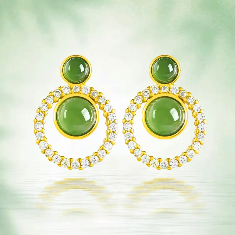 Women’s S925 Burmese Jade Stud Earrings – Natural Jade Jewelry jade BMjade
