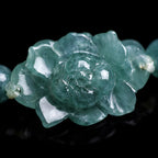 Blue Green Jade Lotus Bracelet for Women