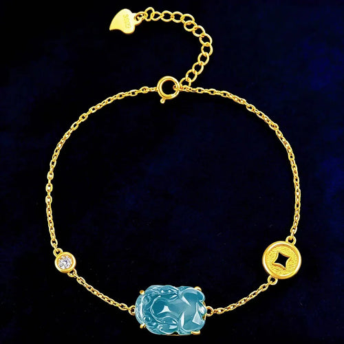 Blue Jadeite Pixiu Bracelet for Women