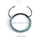 Handwoven Natural Blue Jadeite Peace Buckle Bracelet for Women jade BMjade