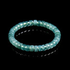 Natural Blue Jadeite Barrel Bead Stretch Bracelet for Women jade BMjade