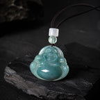 Real Blue Jadeite Big Belly Buddha Pendant Necklace – Men’s Jewelry