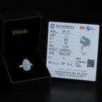 Icy Blue Jadeite Pixiu Ring in S925 Silver for Women