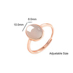Natural Smoky Purple Jade Cabochon Adjustable Ring for Women – S925 Silver Rose Gold Plated jade BMjade