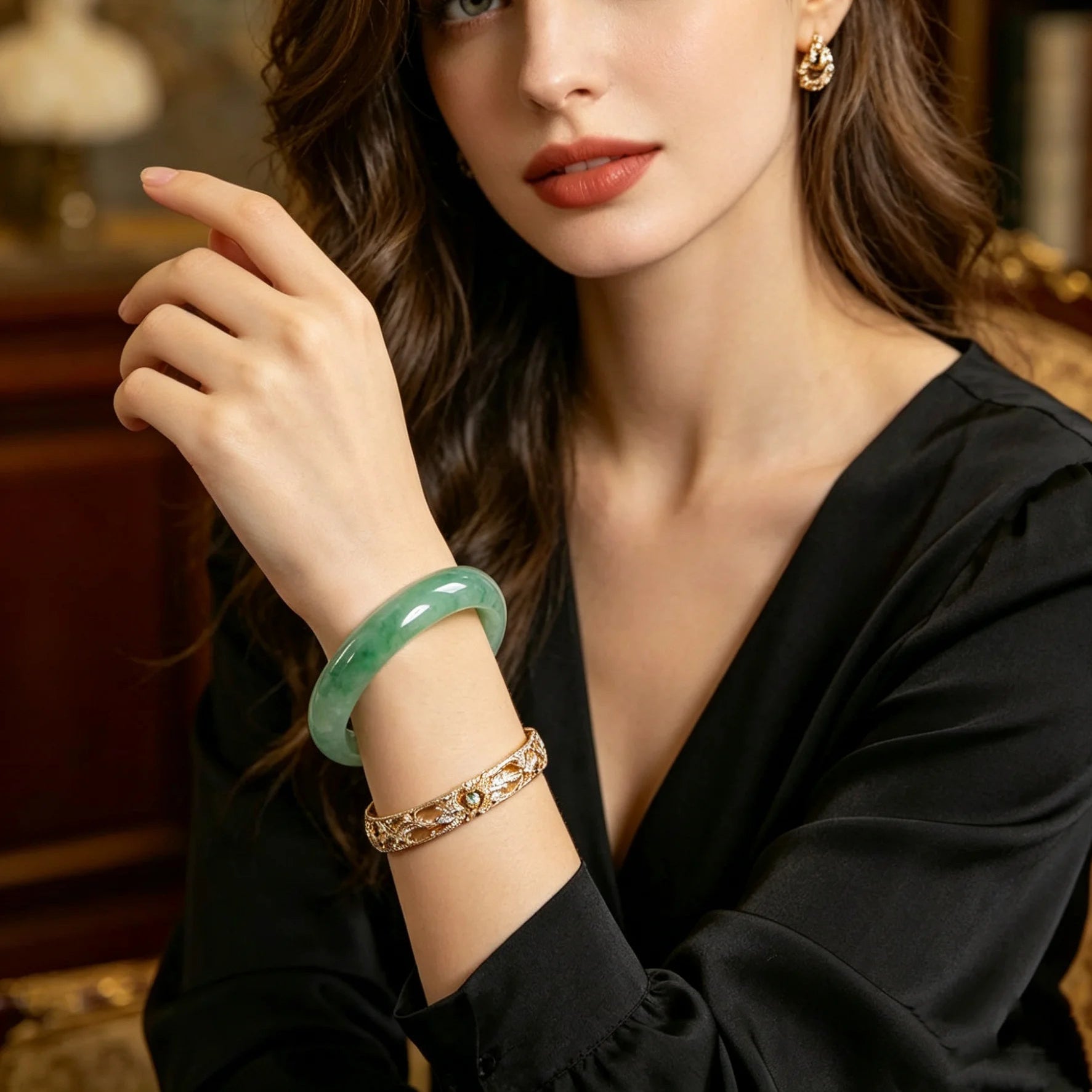 Natural Green Jade Bangle – Authentic Jade Jewelry for Harmony & Positive Energy
