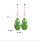 Natural Burmese Jadeite Teardrop Drop Earrings – Real Jade Jewelry BMjade