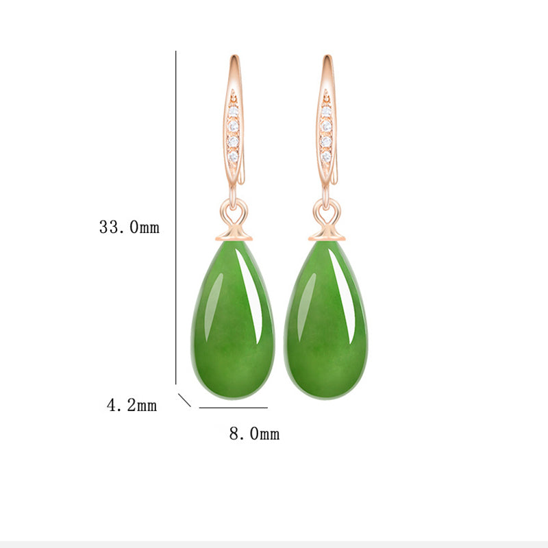 Natural Burmese Jadeite Teardrop Drop Earrings – Real Jade Jewelry BMjade