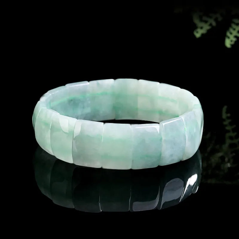 Natural Burmese Jade Fortune Plaque Bracelet for Women jade BMjade