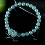 Natural Blue Jade Pixiu Feng Shui Beaded Bracelet for Good Luck jade BMjade