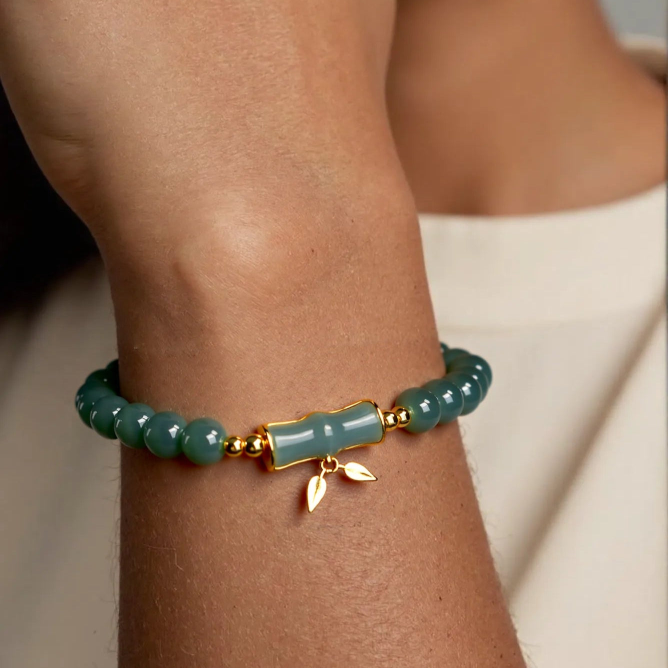 Blue Jadeite Bamboo Segment S925 Silver Stretch Bracelet for Women jade BMjade