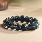 Natural Burmese Black Chicken Jade Dragon Bone Bracelet for Men jade BMjade